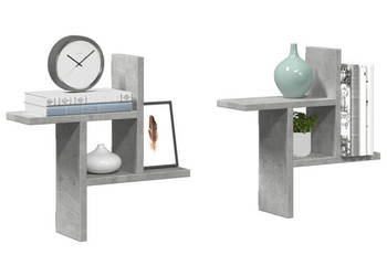 Półki ścienne 2 szt. szarość betonu 38x12x38 cm WM-853248