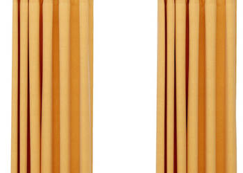 Zasłony stylizowane na lniane 2 szt. żółte 140x175 cm WM-321196
