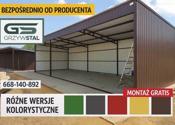 Garaż Blaszany |Wiata o wymiarach 8x5m OTWARTA | HALA - GRZYWSTAL