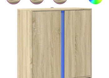 Szafka z LED dąb sonoma 77x34x85 cm materiał drewnopochodny WM-852133