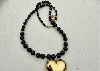 Naszyjnik choker kamienie naturalne turmalin czarny turmalin różowy