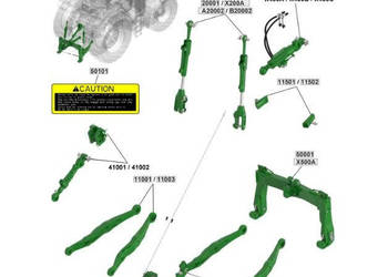John Deere 7R 7R330 - wieszaki ramiona belki dolne TUZ