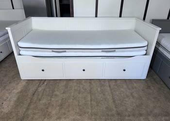IKEA HEMNES Leżanka Łóżko z 3 szufladami, 2 materace ,białe Transport