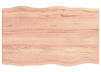 Blat jasnobrązowy 80x50x(2-4)cm drewno z naturalną krawędzią WM-363942