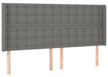Zagłówek uszak ciemnoszary 183x16x118/128 cm tkanina WM-3120029
