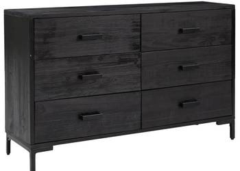 vidaXL Szafka, czarna, 110x35x70 cm, lite drewno sosnowe(SKU:349922)