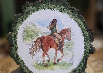 Obraz "Dziewczyna na koniu" Decoupage