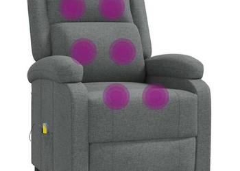 vidaXL Fotel z masażem, ciemnoszary, tkanina(SKU:340937)