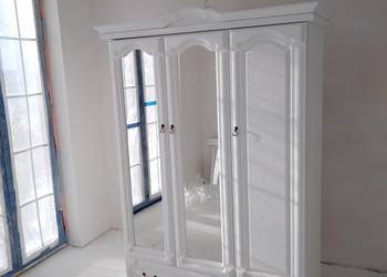 Styl nowa Szafa 130 (3D) z Lustrami Biały Dąb Italia Bekas