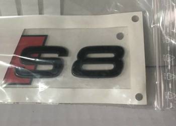 NOWY emblemat przyklejany logo S8 znaczek czarny