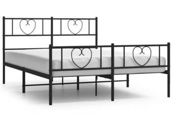 Łóżko Metalowe Czarne Rama Łóżka Ze Stelażem 140x190cm WM-355481