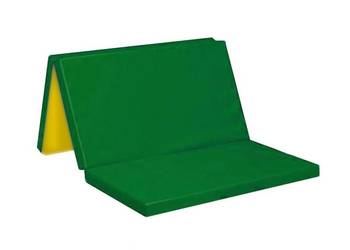 materac gimnastyczny 150х100х5 cm trzyczęściowy zielono-żółty