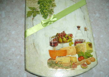 Etui z 3 nożami kuchennymi ozdobione decoupage