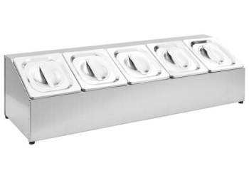 Ekspozytor z 5 pojemnikami GN 1/6 stal nierdzewna WM-51222