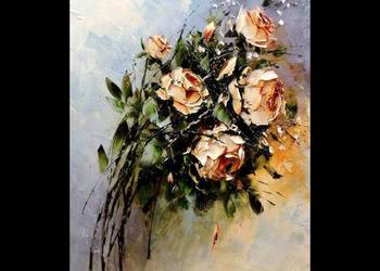 Kowalik - Róże VI - 50x40cm Obraz Olejny Kwiaty