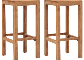 Stołki barowe 2 sztuki lite drewno tekowe WM-287232