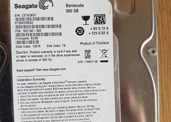 Dysk twardy 3.5' SEAGATE 500GB sprawny barracuda