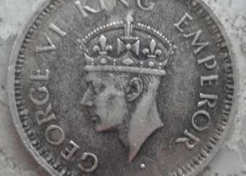 INDIE BRYTYJSKIE-1/4 RUPEE-1943 r-SREBRO- (GEORGE V|)