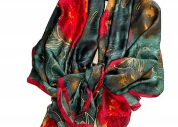 Luksusowa chusta szal apaszka 80x180 jak jedwab lekka i ciepła,