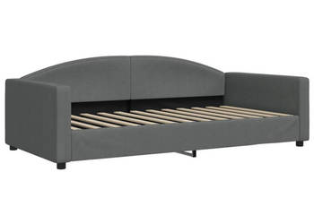 Sofa z funkcją spania ciemnoszara obita tkaniną 100x200 cm WM-354117