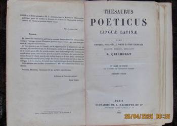 Thesaurus poeticus linguae latinae, L.Quicherata z 1863 roku