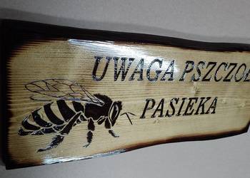 Szyld z drewna informacyjny reklamowy adres reklama logo grawer