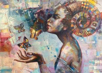 Pitsko Giennadij Znak Zodiaku Baran 80x80 obraz olejny 2025 rok