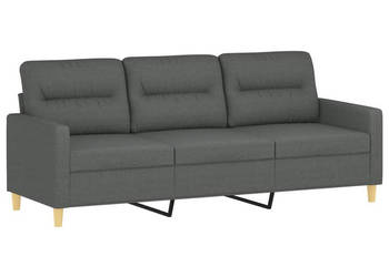 Sofa 3-osobowa ciemnoszara 180 cm tapicerowana tkaniną WM-359244