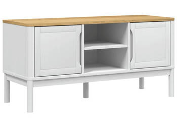 Szafka RTV FLORO biała 114x43x55 cm lite drewno sosnowe WM-374015