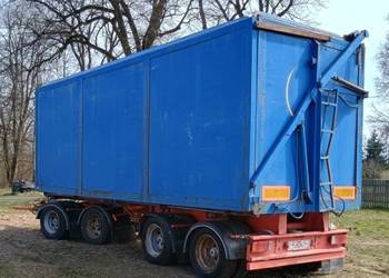 Przyczepa wywrotka 36t czterosiowa dolly objętościówka zrębki zboże trociny