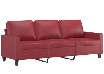 3-osobowa sofa winna czerwień 180 cm sztuczna skóra WM-359145