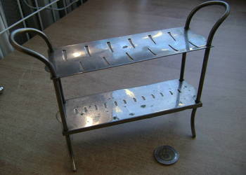 Starocie z PRL - Stojak stalowy na 12 nożyków do owoców TANIO