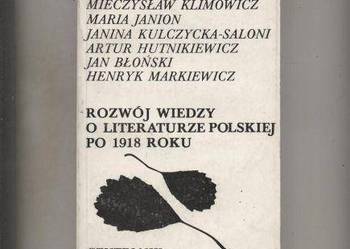 Rozwój wiedzy o literaturze polskiej po 1918 roku