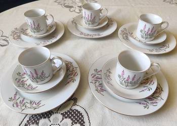 Porcelana Filiżanki do Espresso + talerzyki deserowe