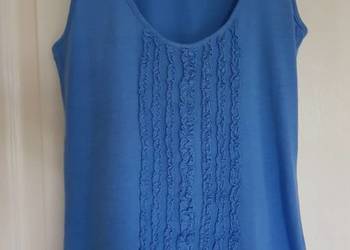 RAVEL koszulka top bokserka bluzka tshirt falbanki błękitna