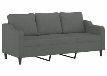 Sofa 3-osobowa ciemnoszara 180 cm tapicerowana tkaniną WM-359368