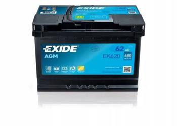 Akumulator Exide EK620 12V 62Ah 680A P+ AGM