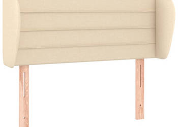 Zagłówek uszak kremowy 103x23x78/88 cm tkanina WM-3117279