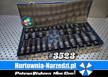 Nasadki udarowe 6-kątne Długie + krókie 1/2' 8-32mm 35-el. zestaw nasadek