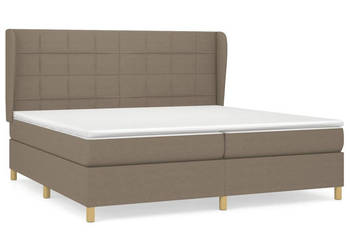 Łóżko kontynentalne z materacem taupe tkanina 200x200 cm WM-3128553