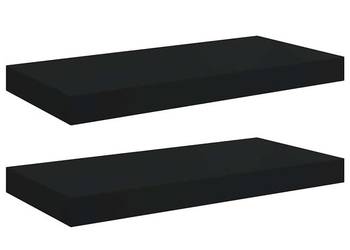 vidaXL Półki ścienne, 2 szt., czarne, 50x23x3,8 cm, MDF(SKU:323830)