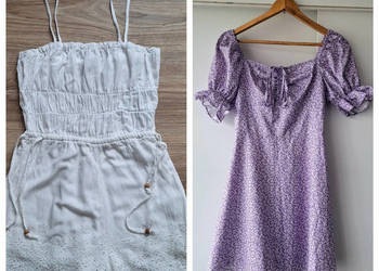 Letni zestaw 2 przedmioty sukienka kombinezon krótki boho Bershka 34