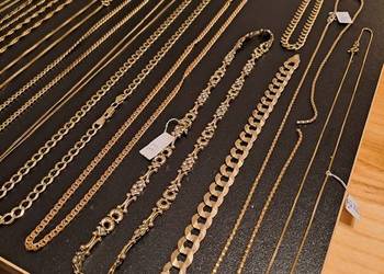 Złoto łańcuszki pierścionki pr.585 350zł gram