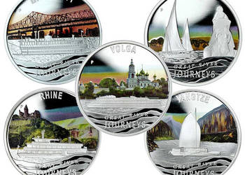 Srebrny zestaw 5 monet „Great River Journeys” Perth Mint
