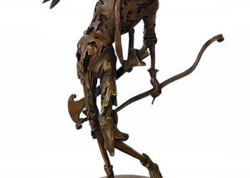 Figura z brązu rzeźba Uzbrojony Kościotrup Szkielet Memento Mori Figura z brązu rzeźba Uzbrojony Kościotrup Szkielet Memento Mori