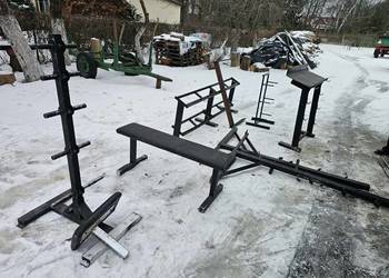 Siłownia sprzęt sportowy obciążenie żeliwne ławeczka stojaki