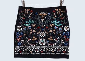 Damska mini spódnica czarna w kwiaty Shein 38/M