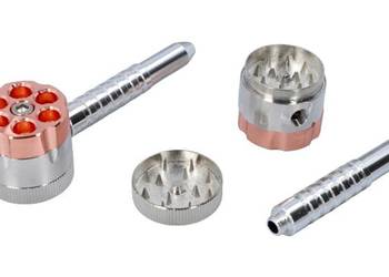 Srebrno-Miedziany Młynek Metalowy z Cygarniczką 2w1 Gentelo