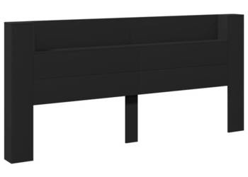 Zagłówek z półką i oświetleniem LED czarny 220x165x1035cm WM-839274