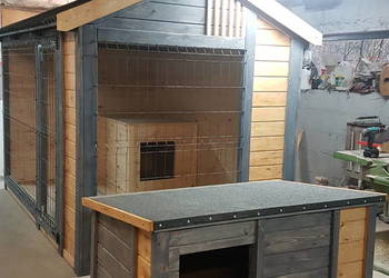 Buda dla psa ocieplona  xxl antracyt lamele  kojec